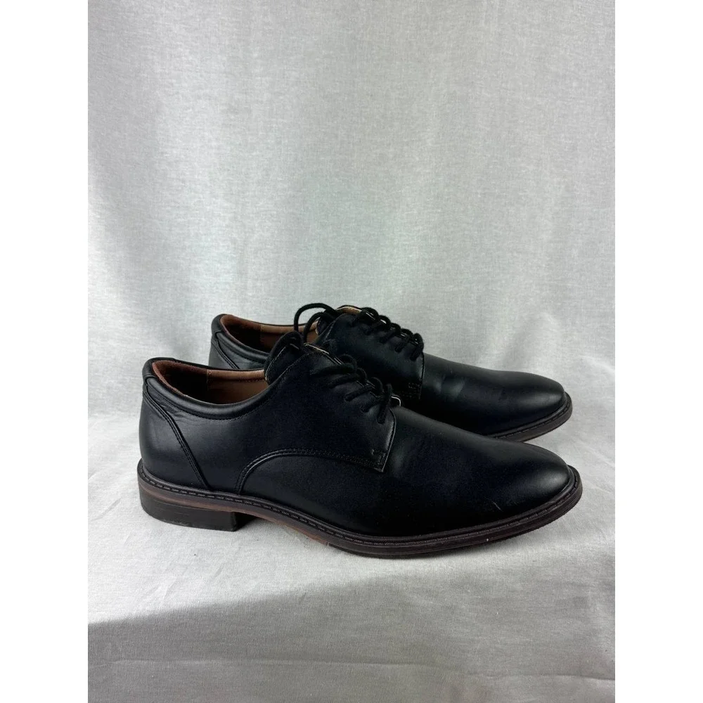 Goodfellow & Co Mens Black Derby Dress Shoes Lace Up Size 10 Matte‎ Faux Leather
